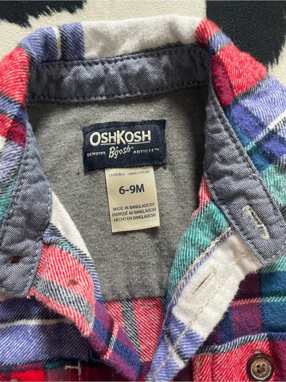 5/$20 OshKosh Red Plaid Button-Up Shirt
